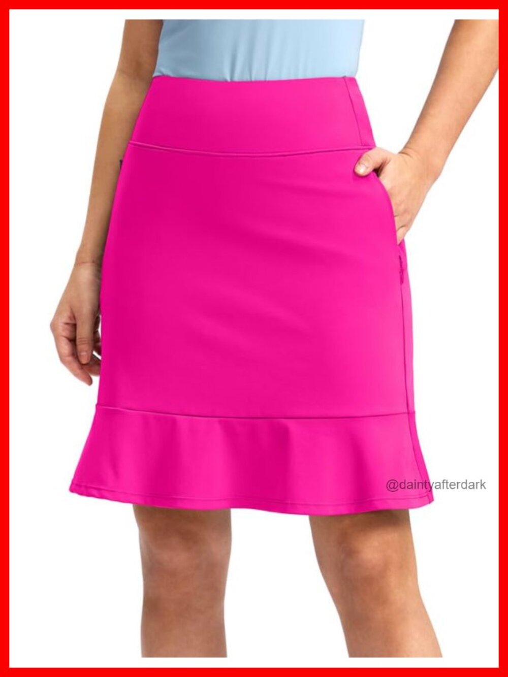 High Waisted Athletic Golf Skort 20" Knee Length with Pockets